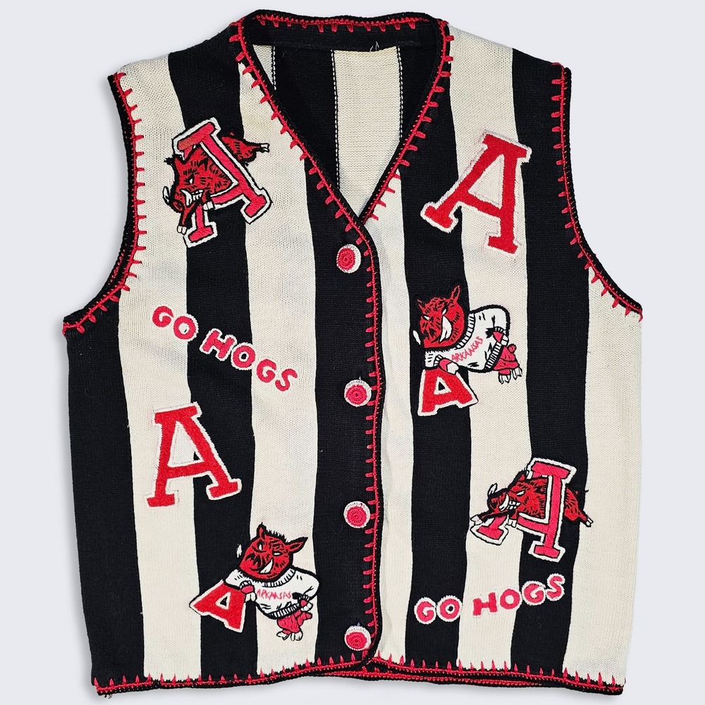 Arkansas Razorbacks Vintage 90s Hogs Mascot Sweater Vest